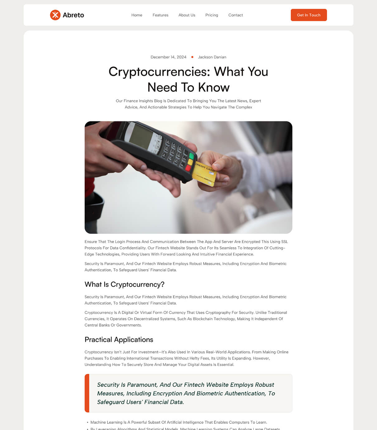 Home Page Screenshot
